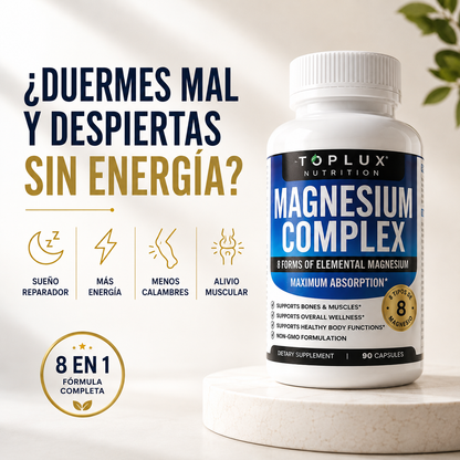 Magnesium Complex ORIGINAL 1000 mg 90 cápsulas 8 tipos en 1