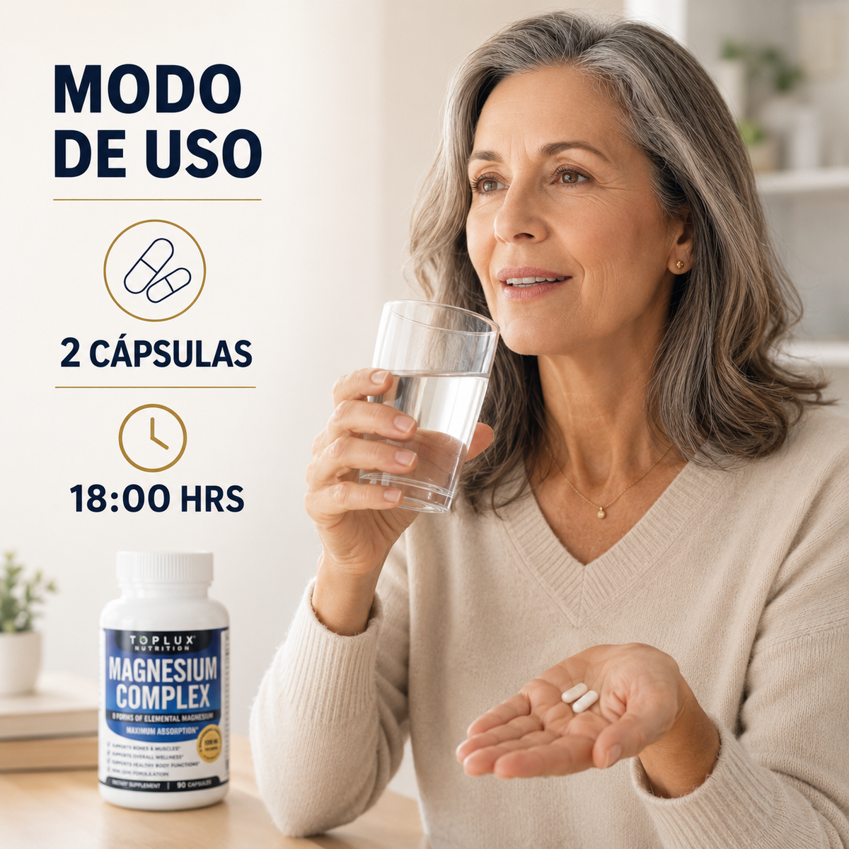 Magnesium Complex ORIGINAL 1000 mg 90 cápsulas 8 tipos en 1