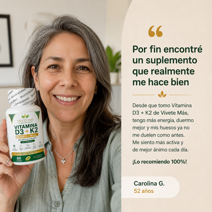 VITAMINA D3 + K2 CON ACEITE DE COCO 60 cápsulas