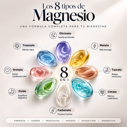 Magnesium Complex ORIGINAL 1000 mg 90 cápsulas 8 tipos en 1