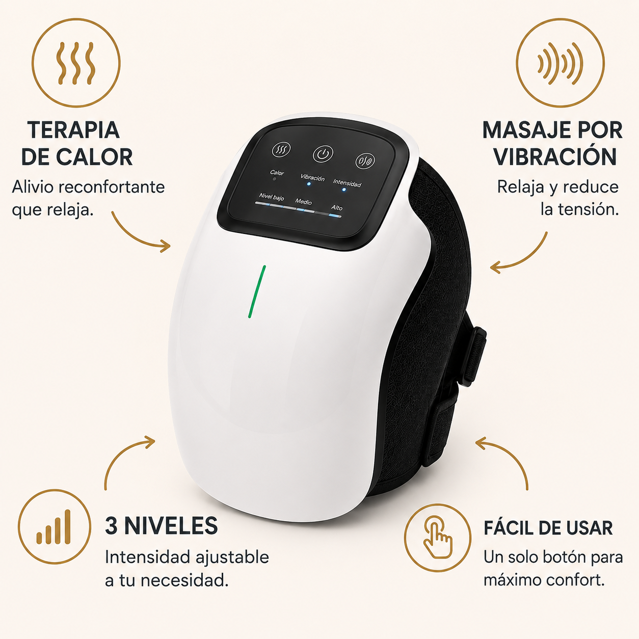 Masajeador de Rodilla con Terapia de Calor - Alivio real desde el primer uso